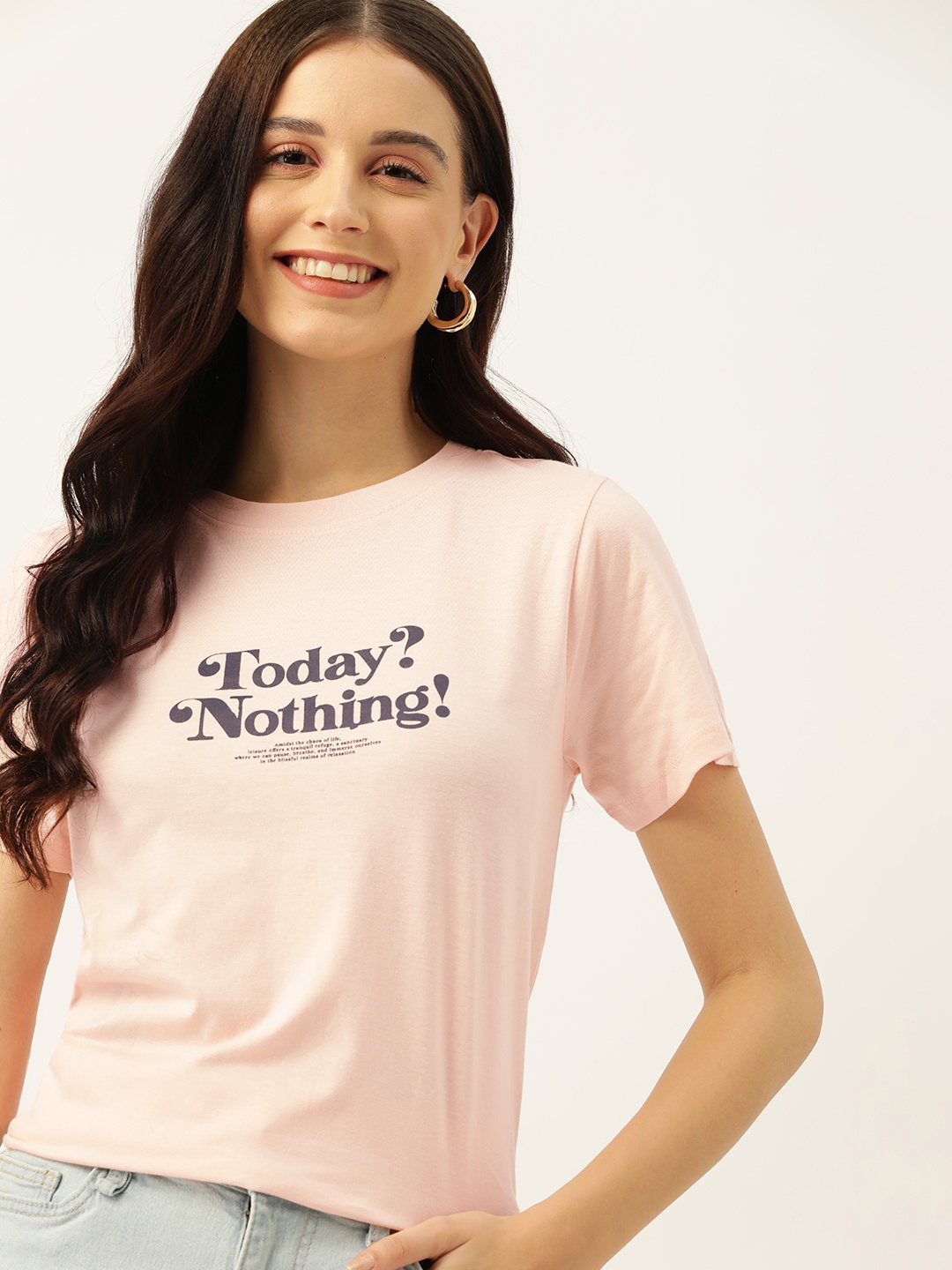 

Mast & Harbour Typography Print Pure Cotton T-shirt, Pink