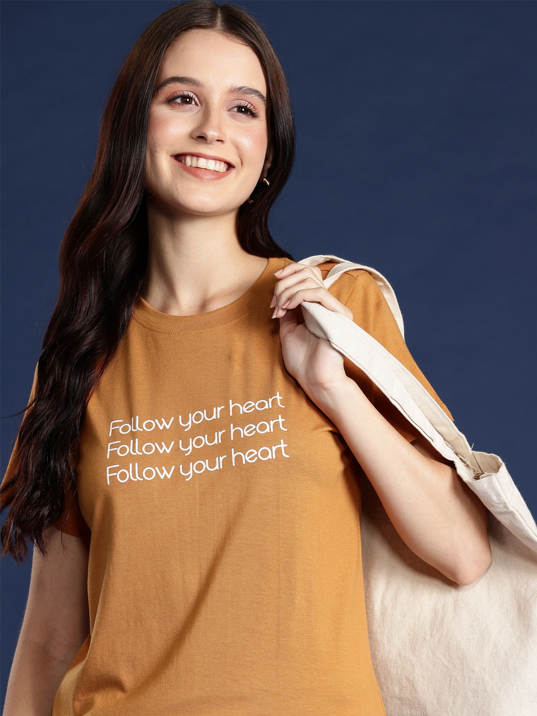 

Mast & Harbour Typography Printed T-shirt, Brown