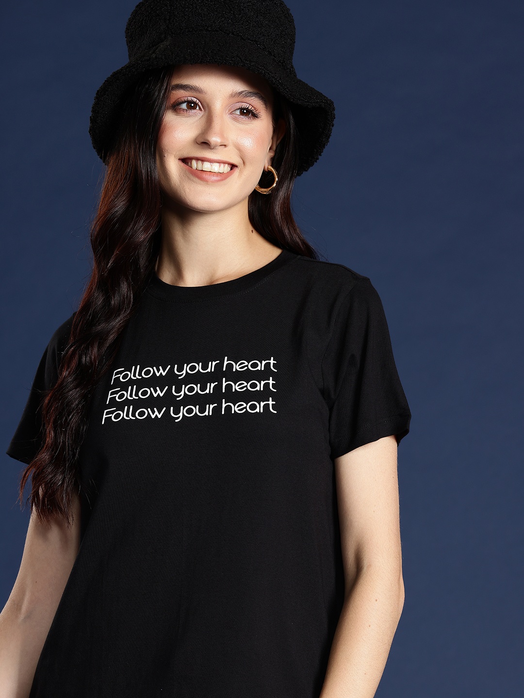 

Mast & Harbour Typography Printed T-shirt, Black