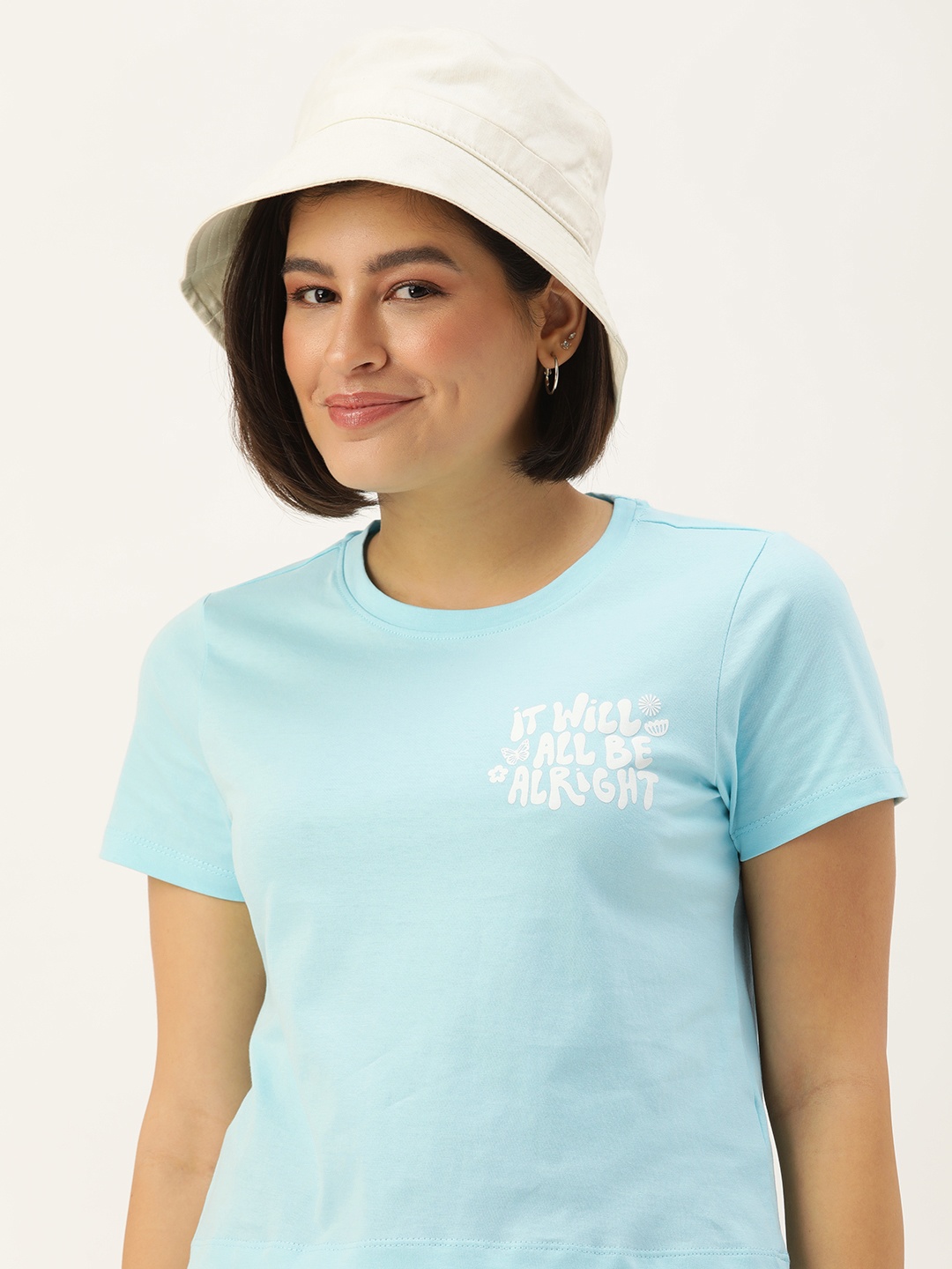 

Mast & Harbour Printed Pure Cotton T-shirt, Blue