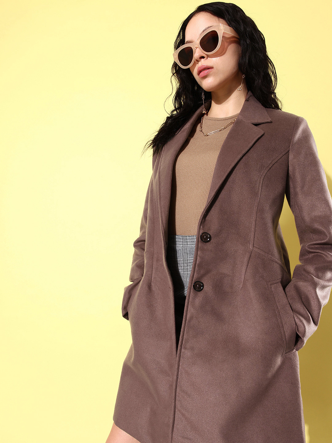 

Mast & Harbour Notched Lapel Collar Trench Coat, Brown