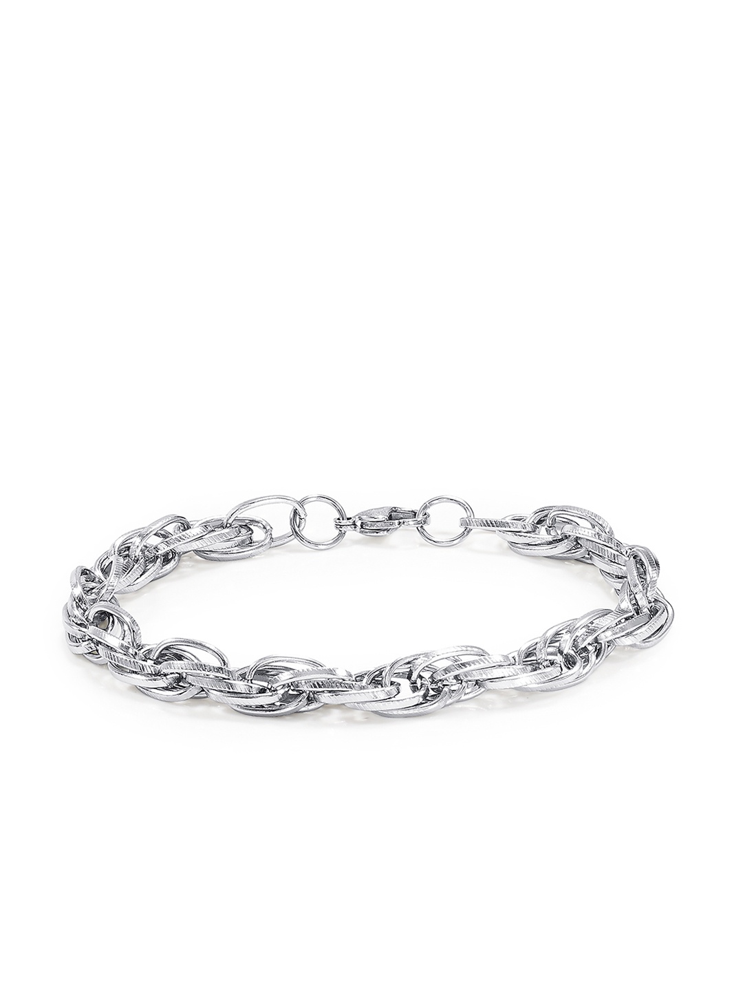 

Peora Silver-Toned Stainless Steel Link Bracelet