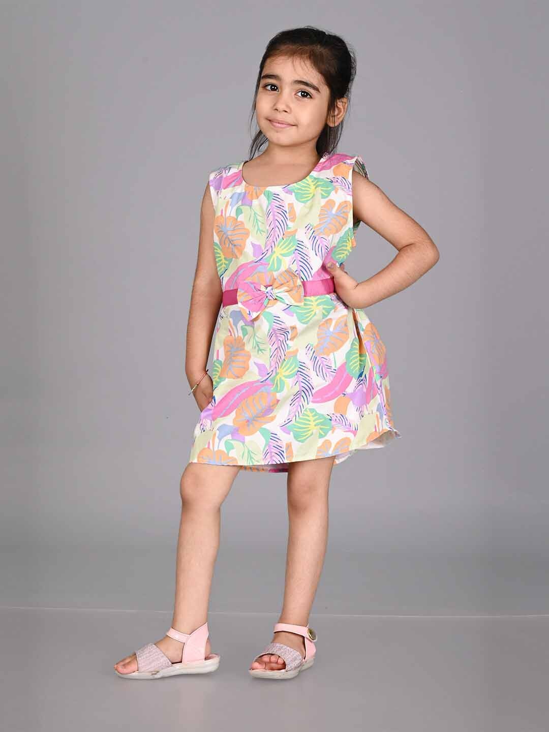 

Creative Kids Tropical Printed A-Line Dress, Pink