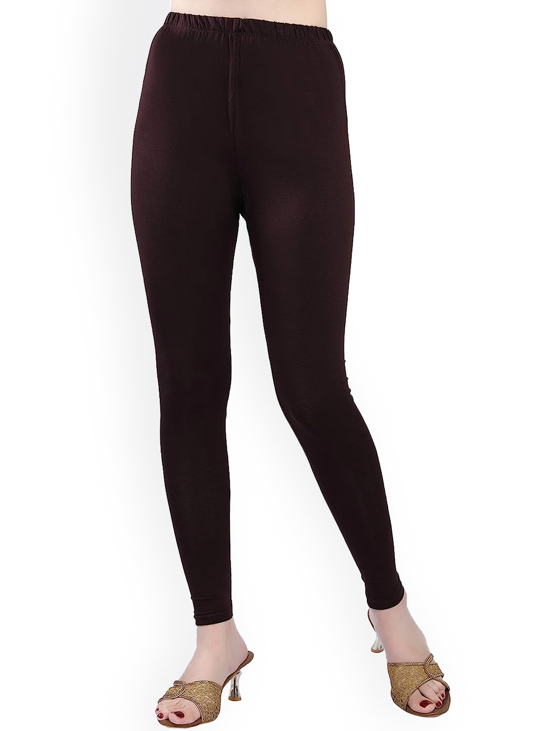 

CHANDERKASH Women Stretchable Ankle Length Leggings, Brown