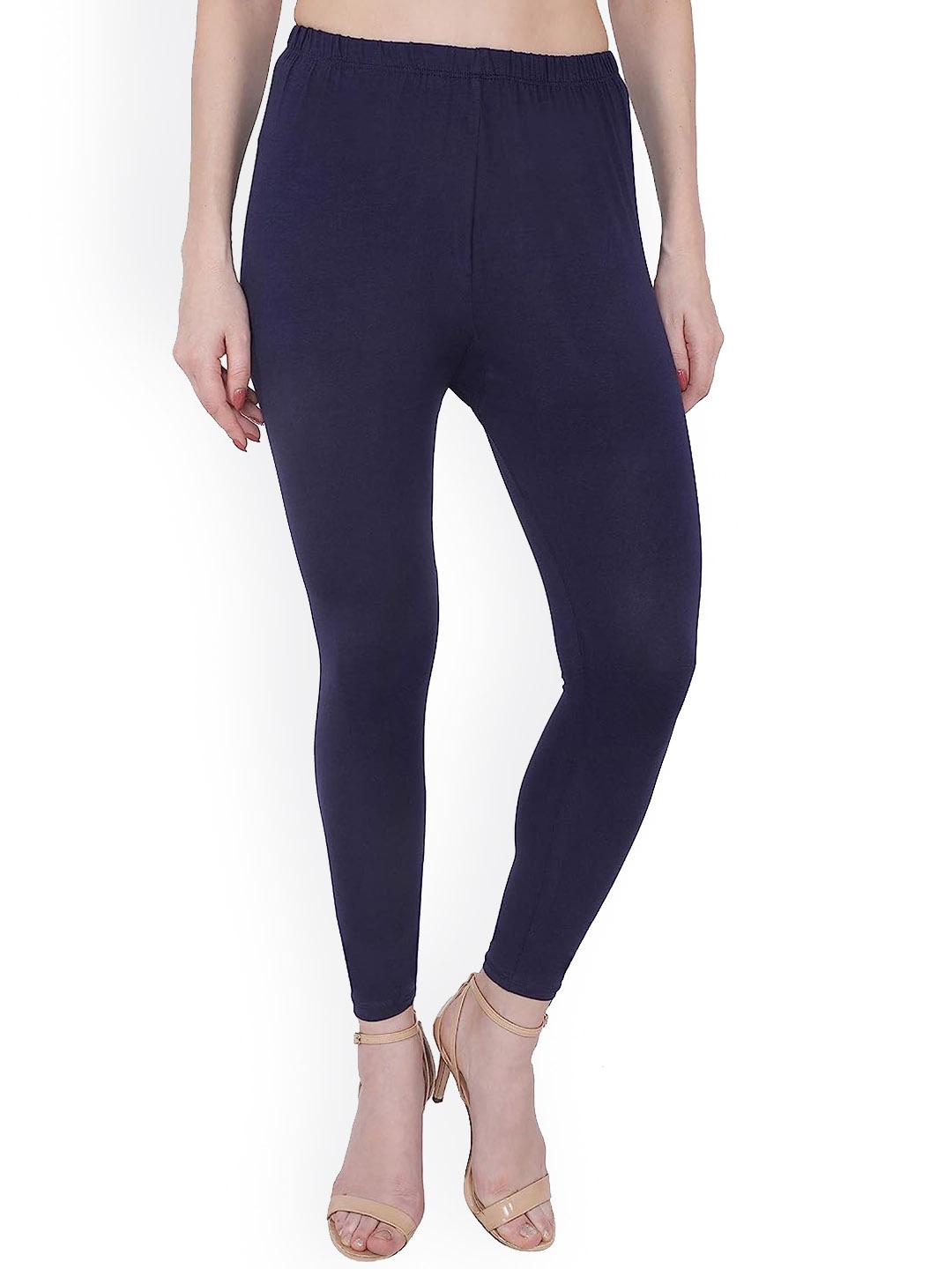 

CHANDERKASH 4 Way Stretchable Ankle Length Leggings, Navy blue