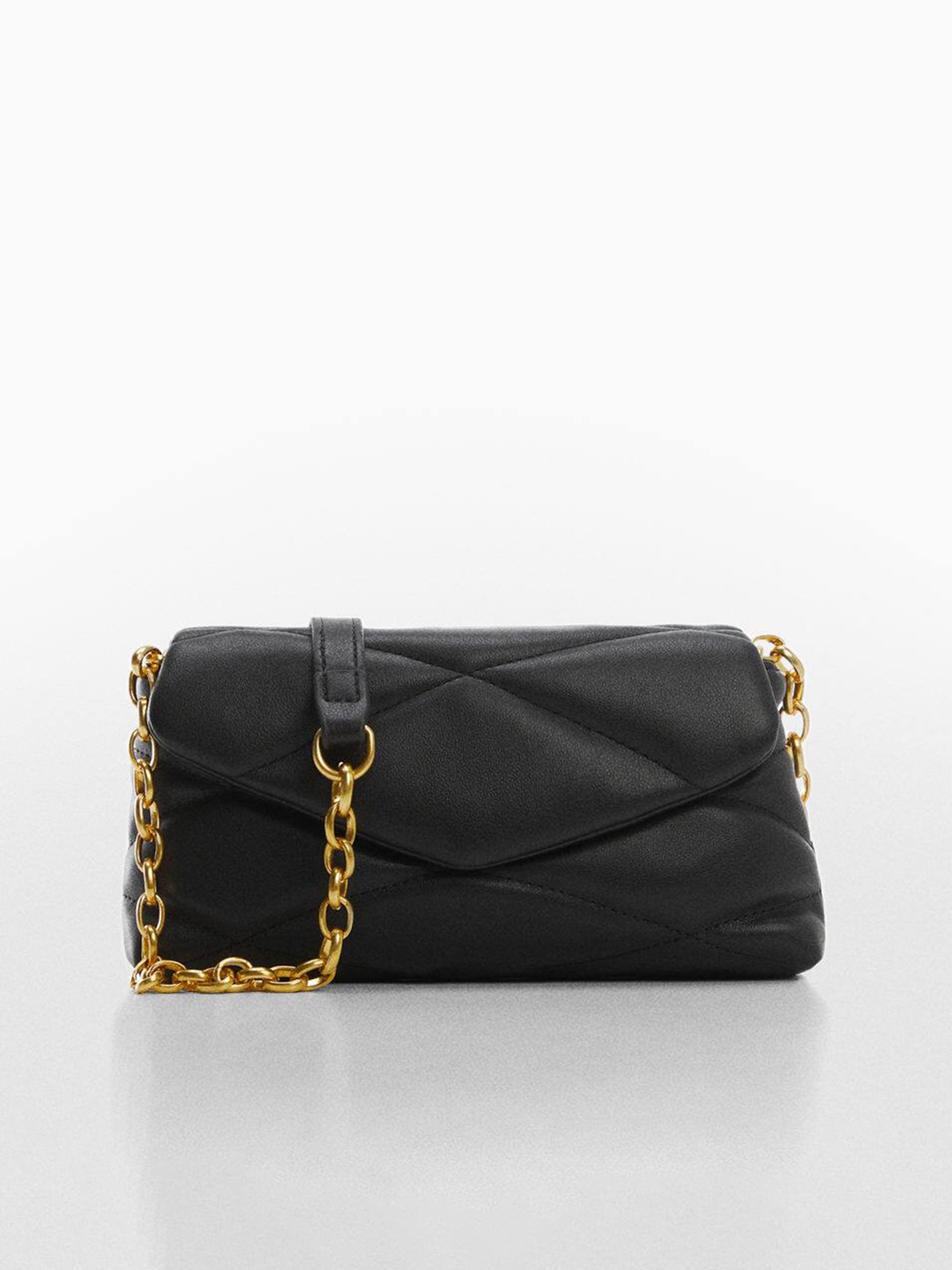 

MANGO Quilted Detail Structured Sling Bag, Black