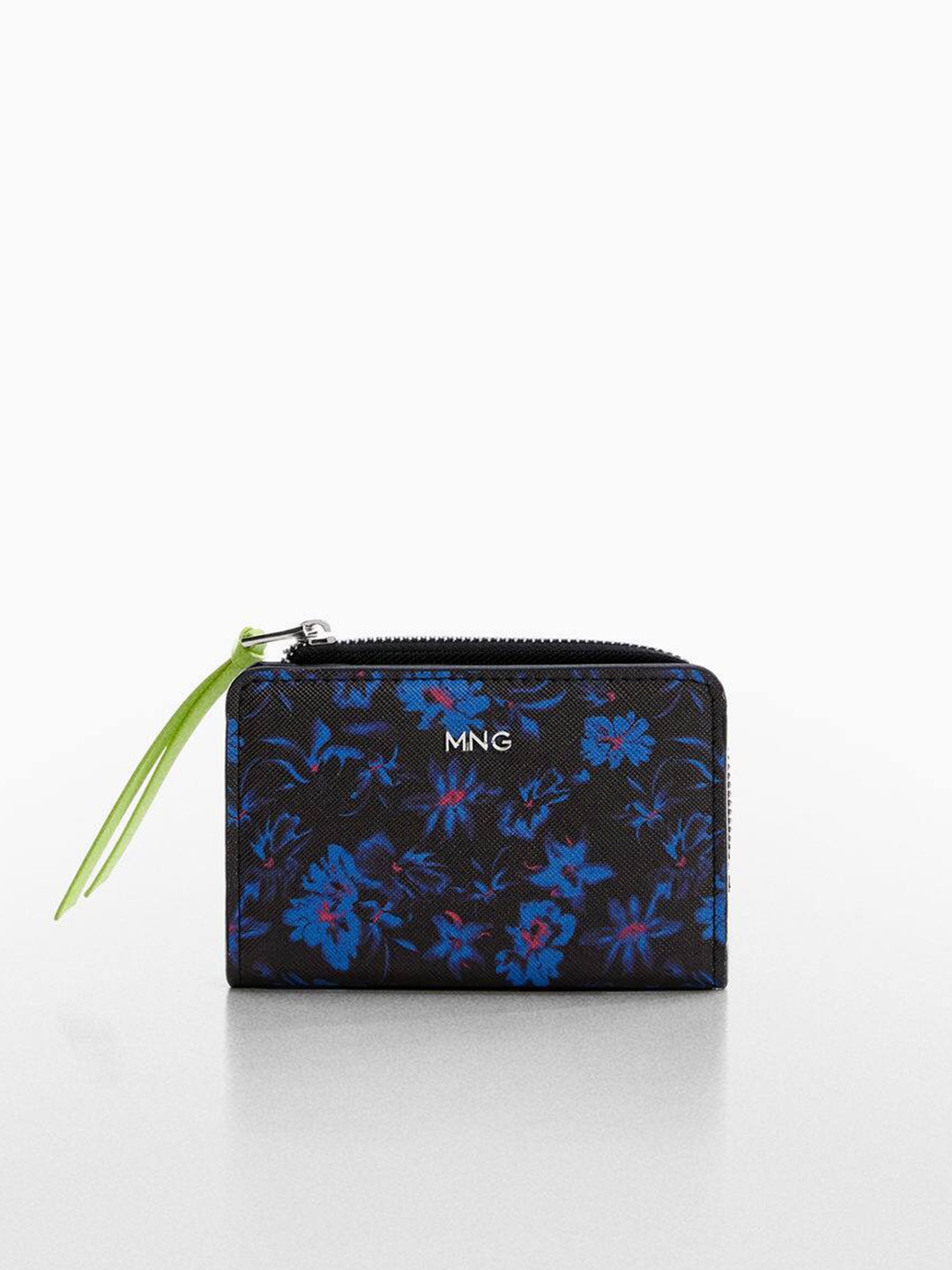 

MANGO Women Floral Printed Two Fold Wallet, Black