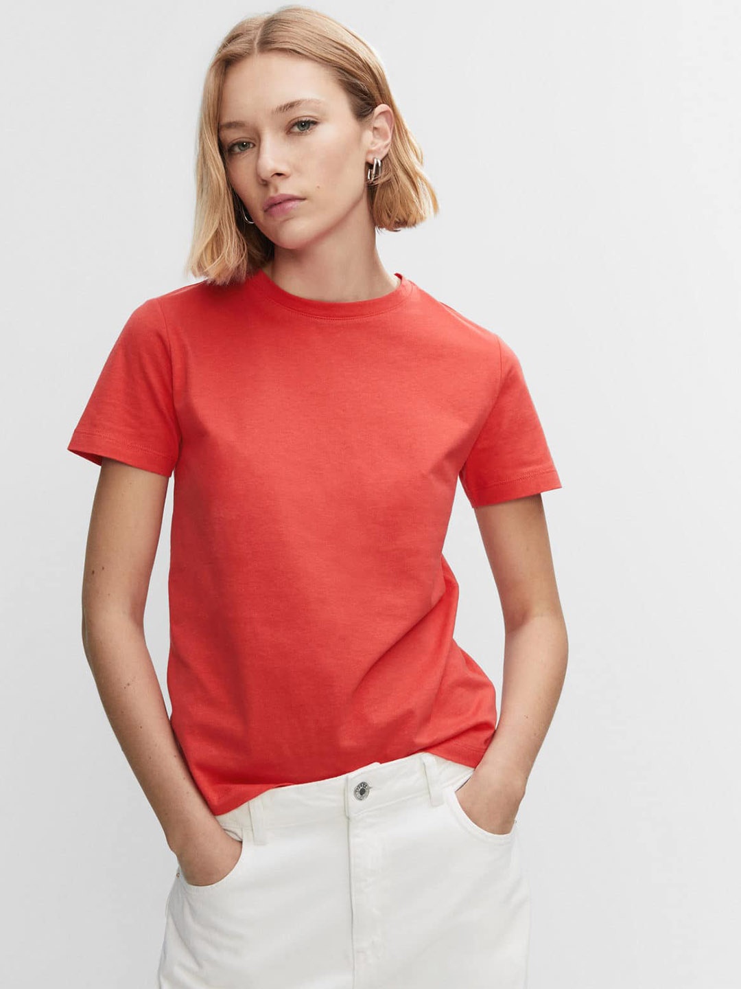 

MANGO Organic Cotton T-shirt, Red