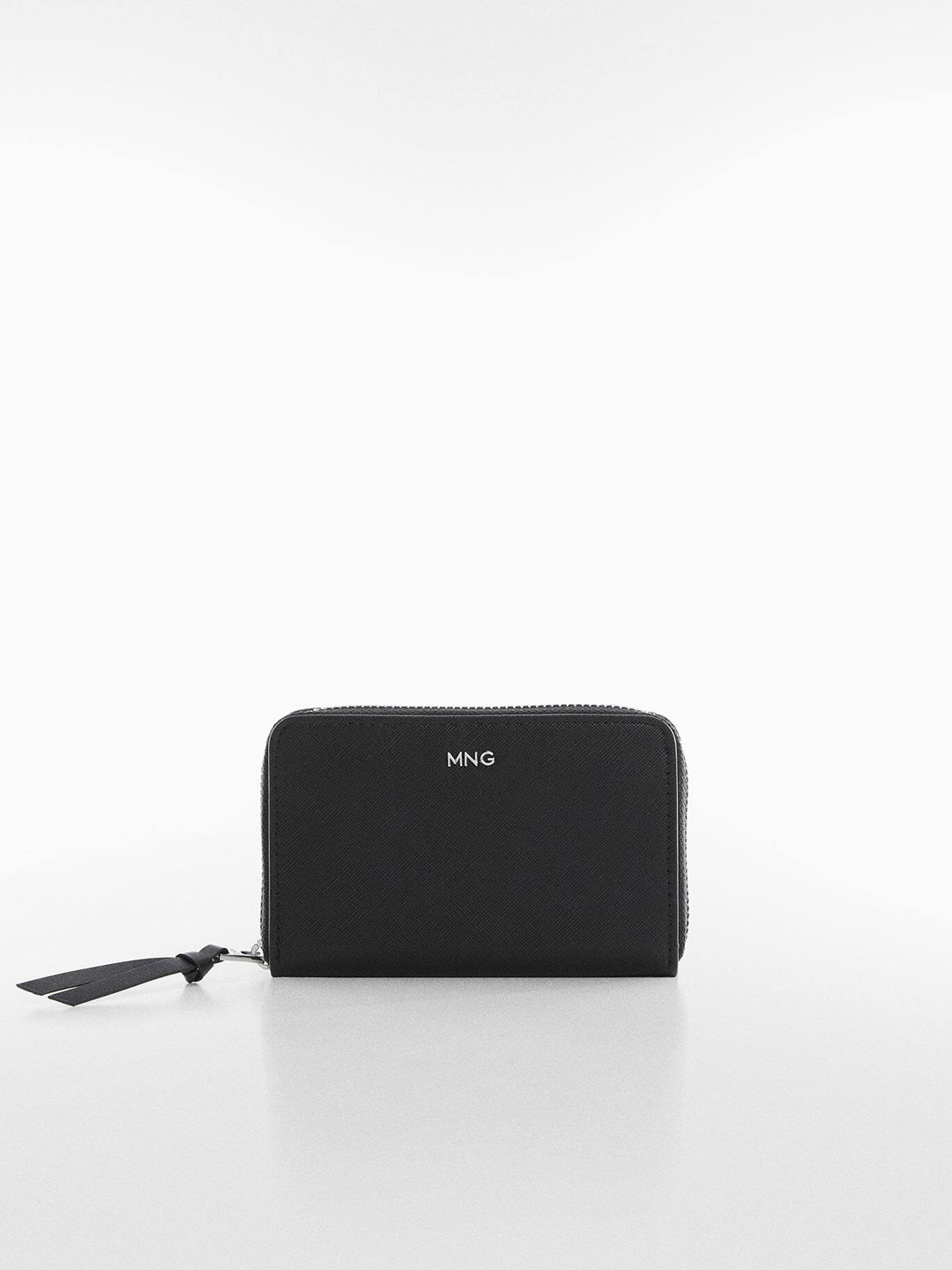 

MANGO Saffiano Effect Zip Around Wallet, Black