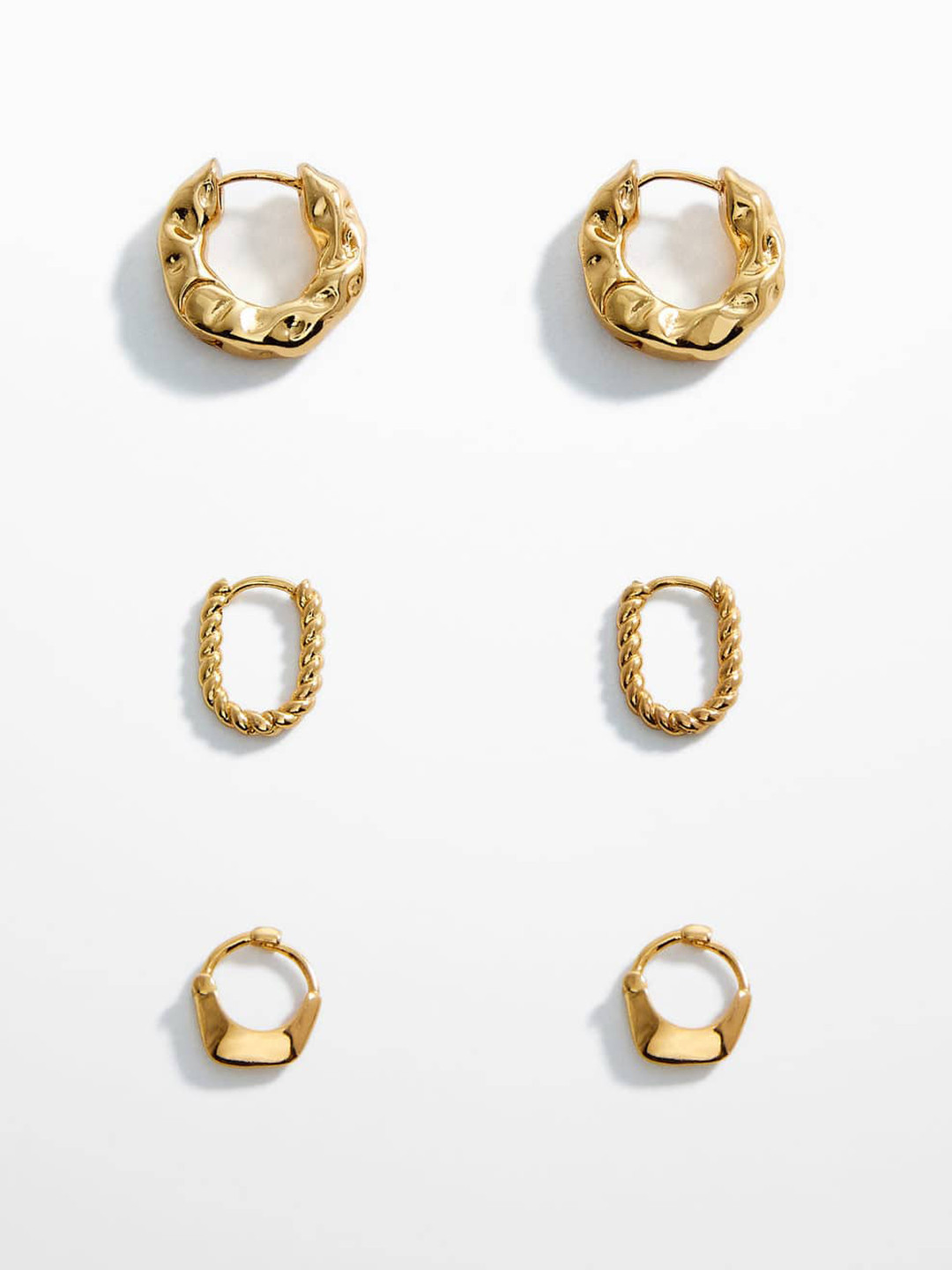 

MANGO Set of 3 Circular Hoop Earrings, Gold