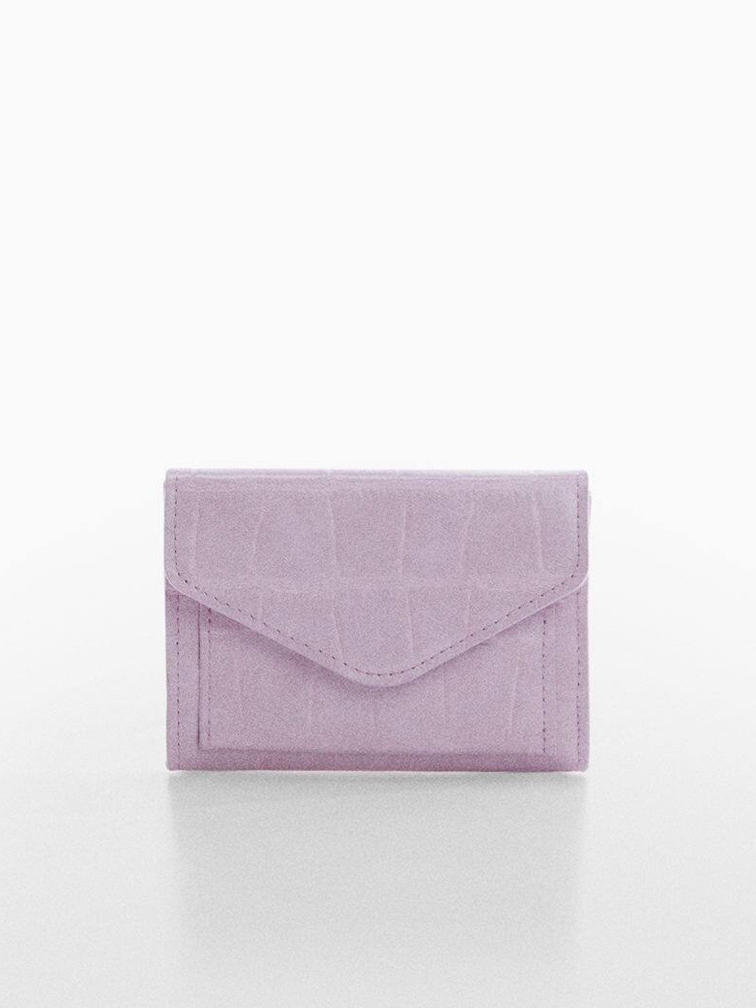 

MANGO Women Croc Textured Envelope Wallet, Lavender