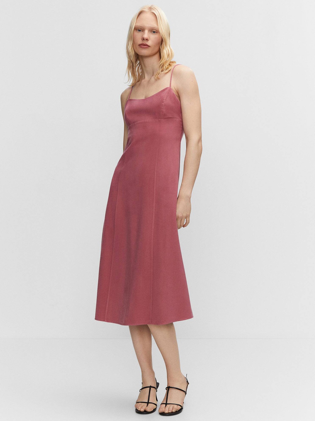 

MANGO A-Line Midi Dress, Rose