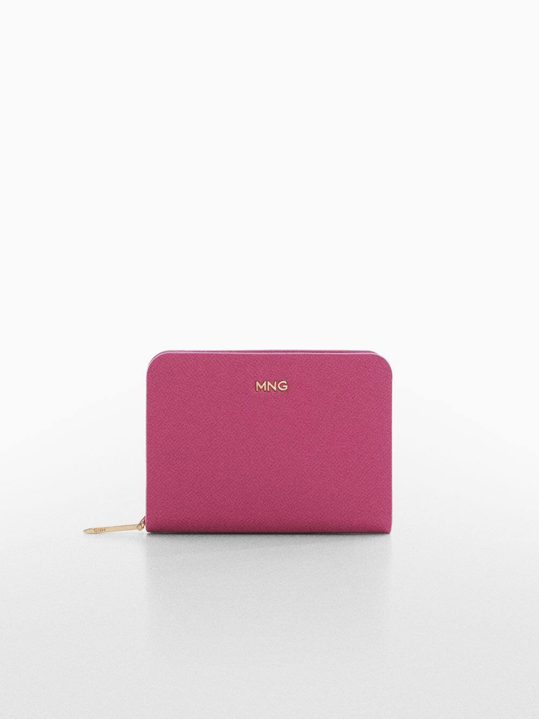 

MANGO Women Abstract Textured Zip Around Wallet, Fuchsia