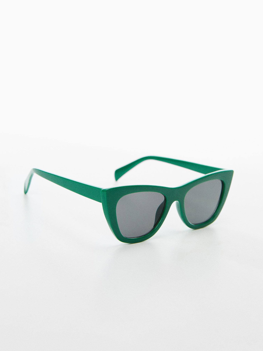 

MANGO Women Black Lens & Green Cateye Sunglasses with UV Protected Lens