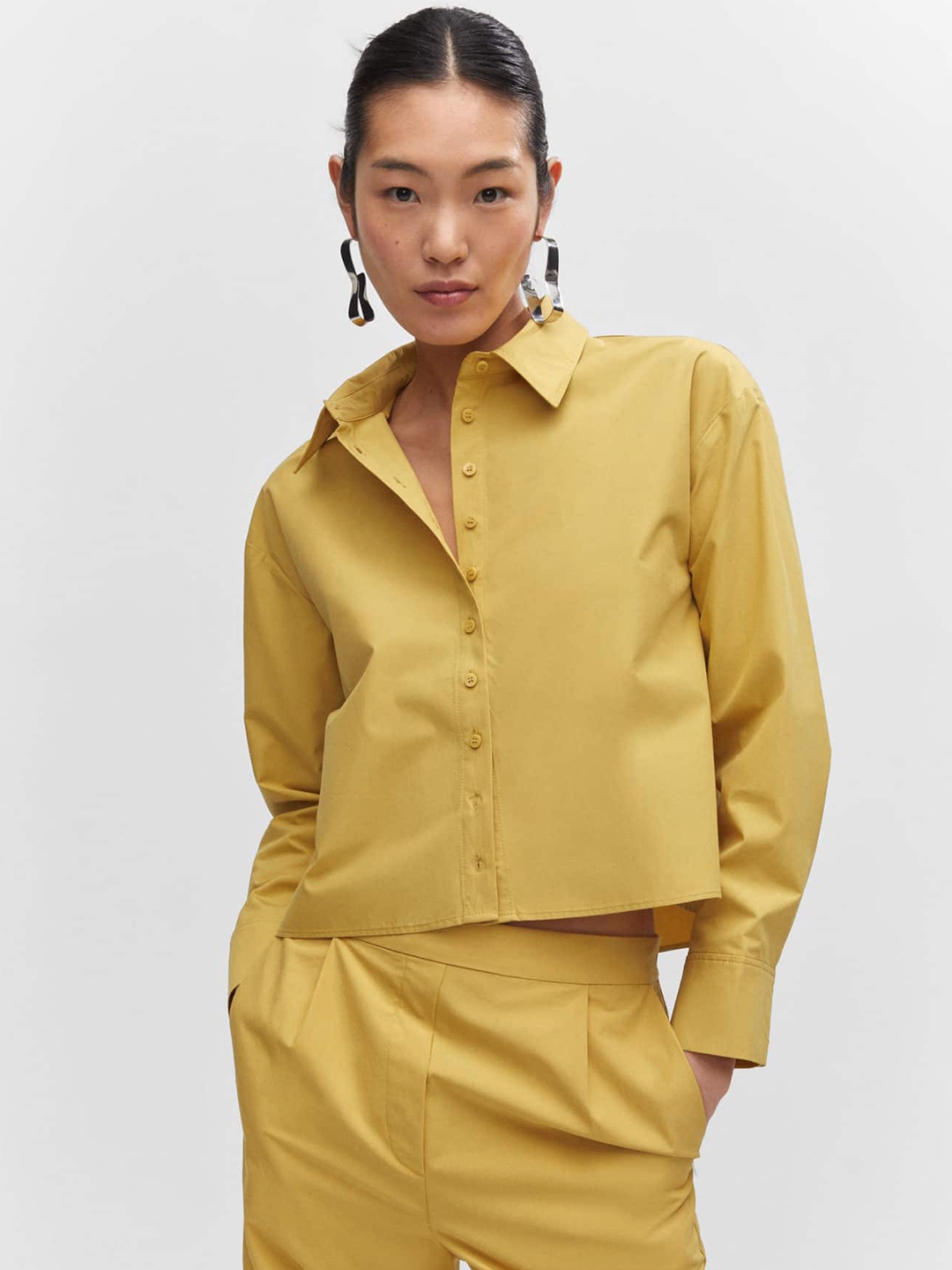 

MANGO Pure Cotton Casual Shirt, Mustard