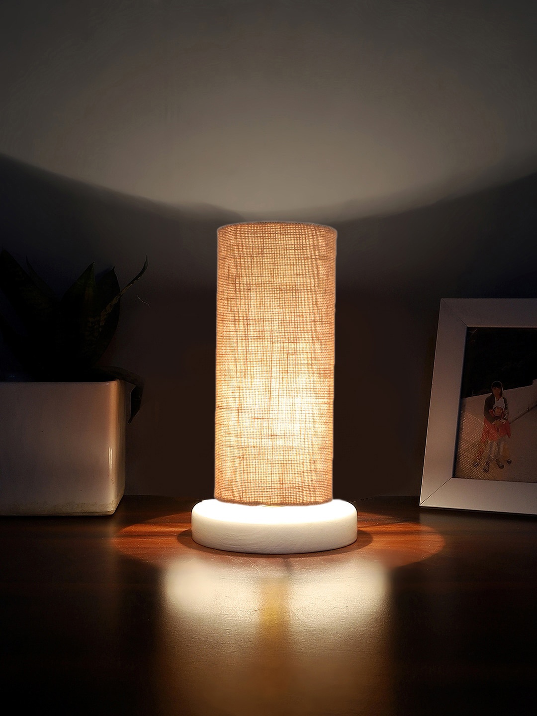 

Devansh Beige & White Jute & Wooden Table Lamp