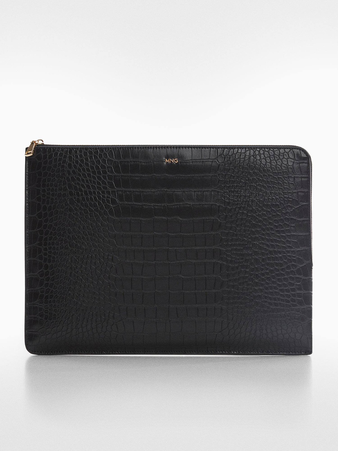 

MANGO Women Croc Textured Padded Laptop Sleeve, Black