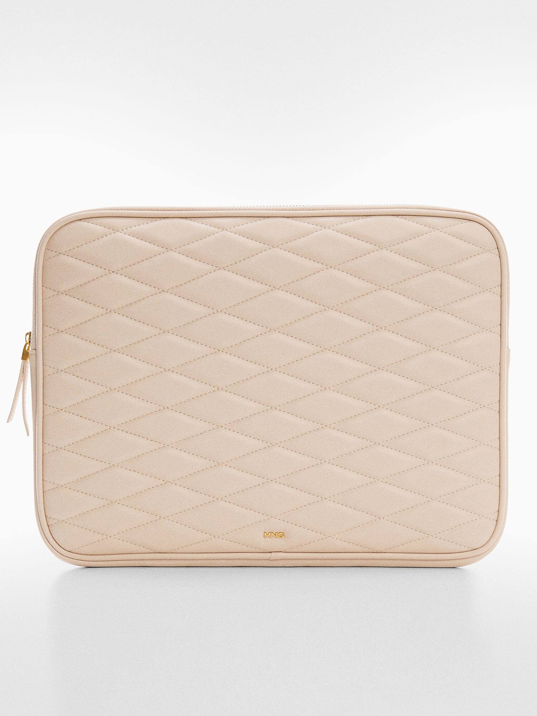 

MANGO Women Quilted 15 Inch Laptop Sleeve, Beige