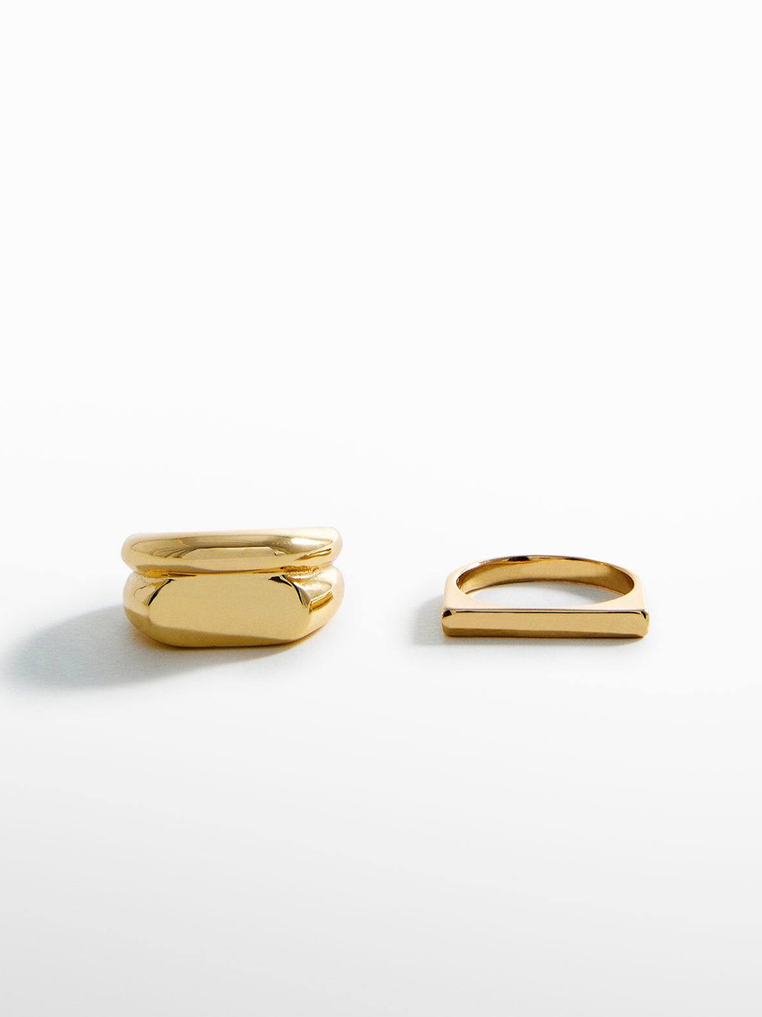 

MANGO Women Set Of 2 Finger Rings, Gold
