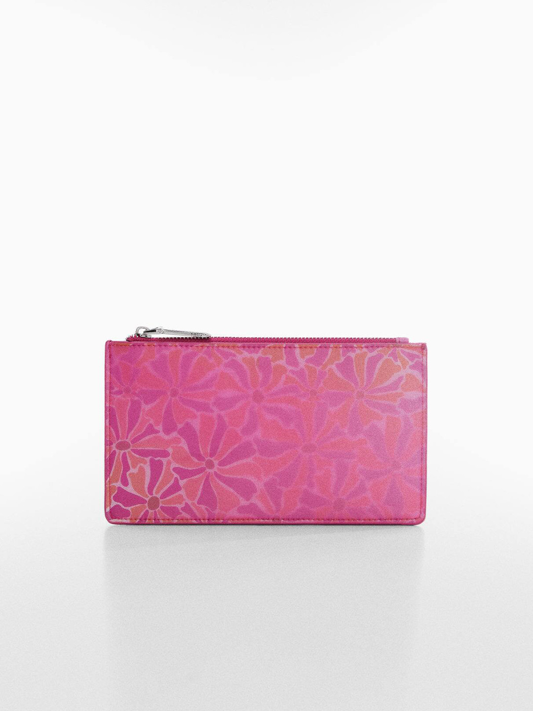 

MANGO Women Floral Printed Zip Around Wallet, Pink