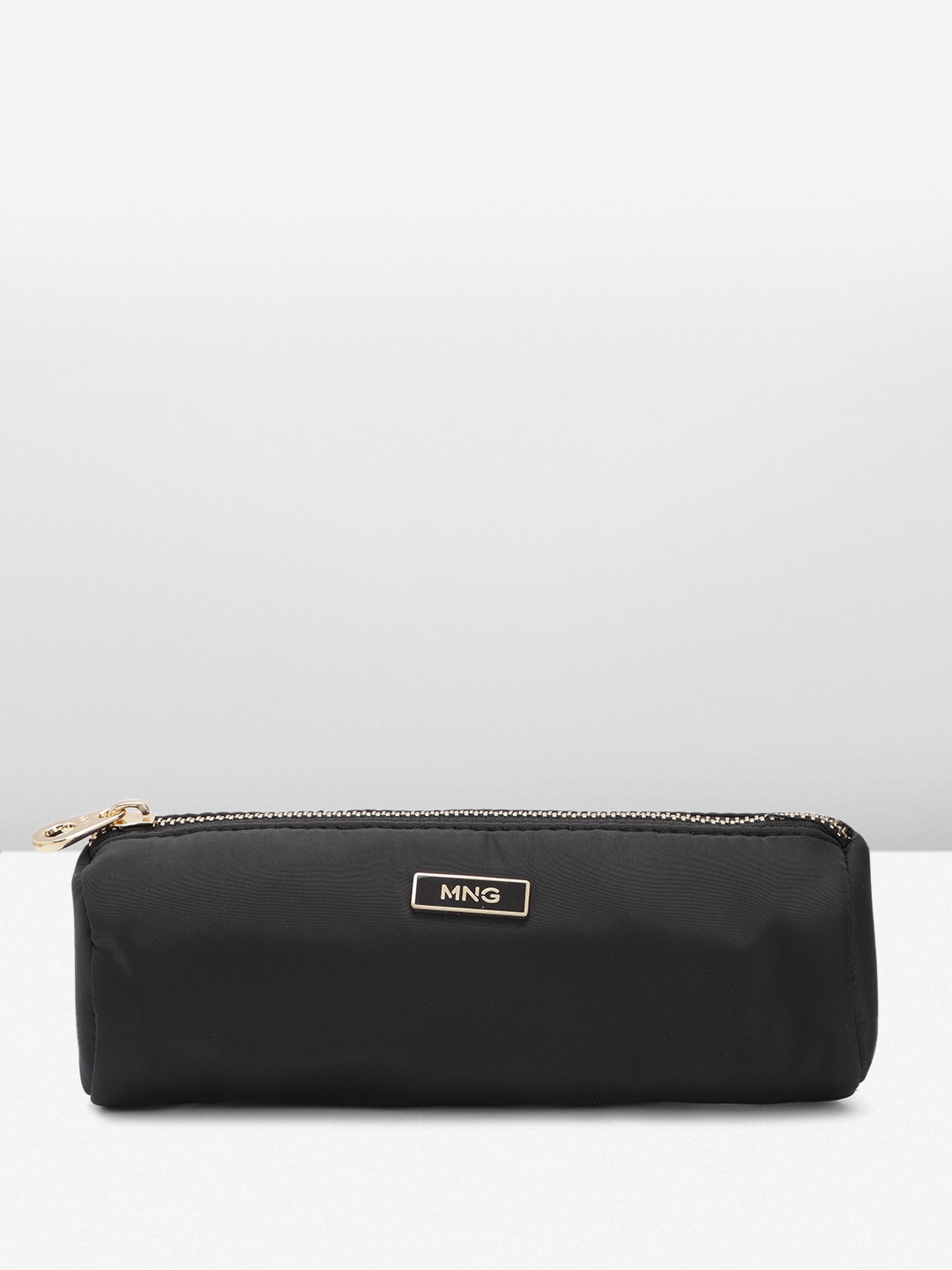

MANGO Women Brand Logo Detail Bowling Cosmetic Pouch, Black