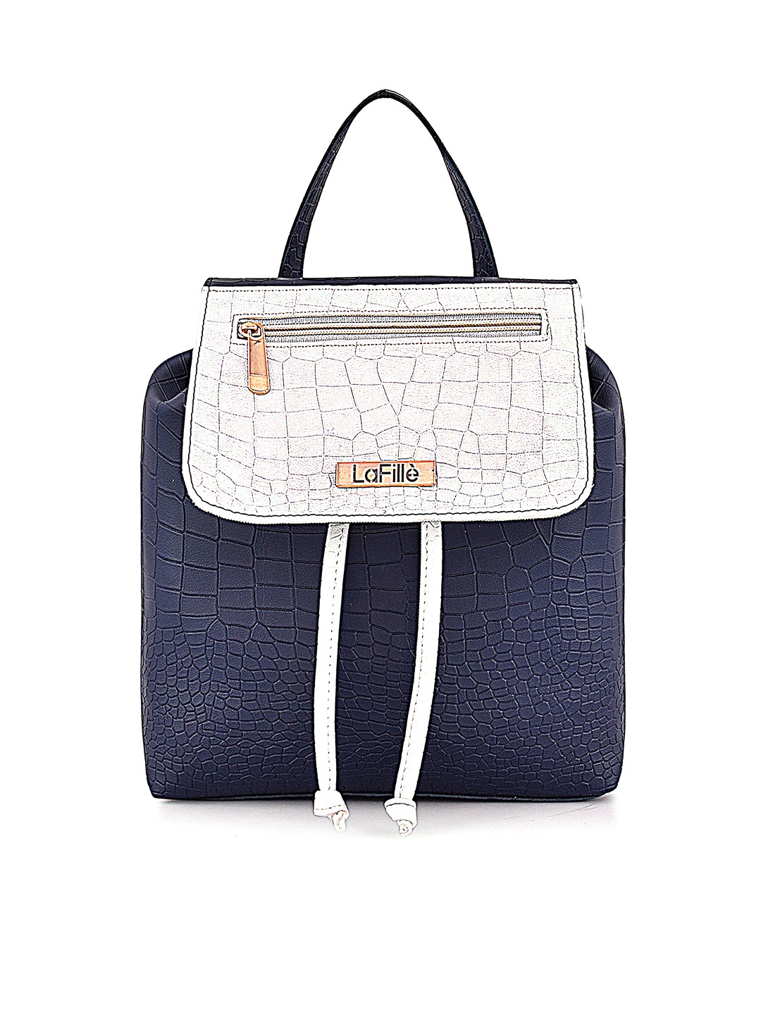 

LaFille Colourblocked PU Structured Handheld Bag, Blue
