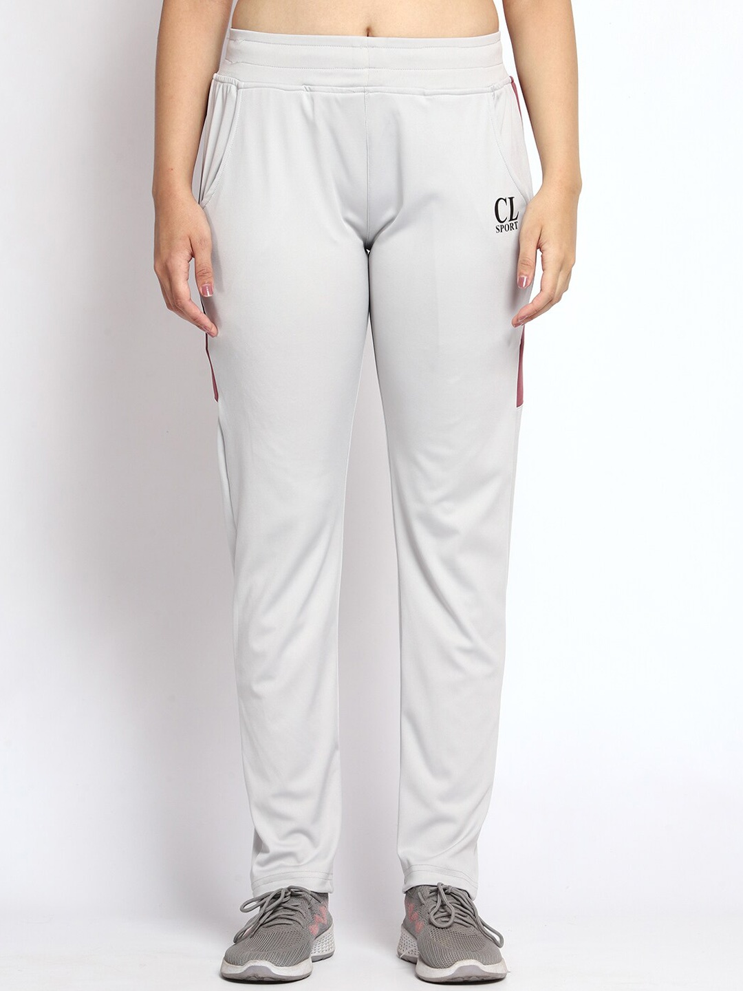 

CL SPORT Women Colourblocked Mid Rise Slim Fit Rapid-Dry Track Pants, Grey