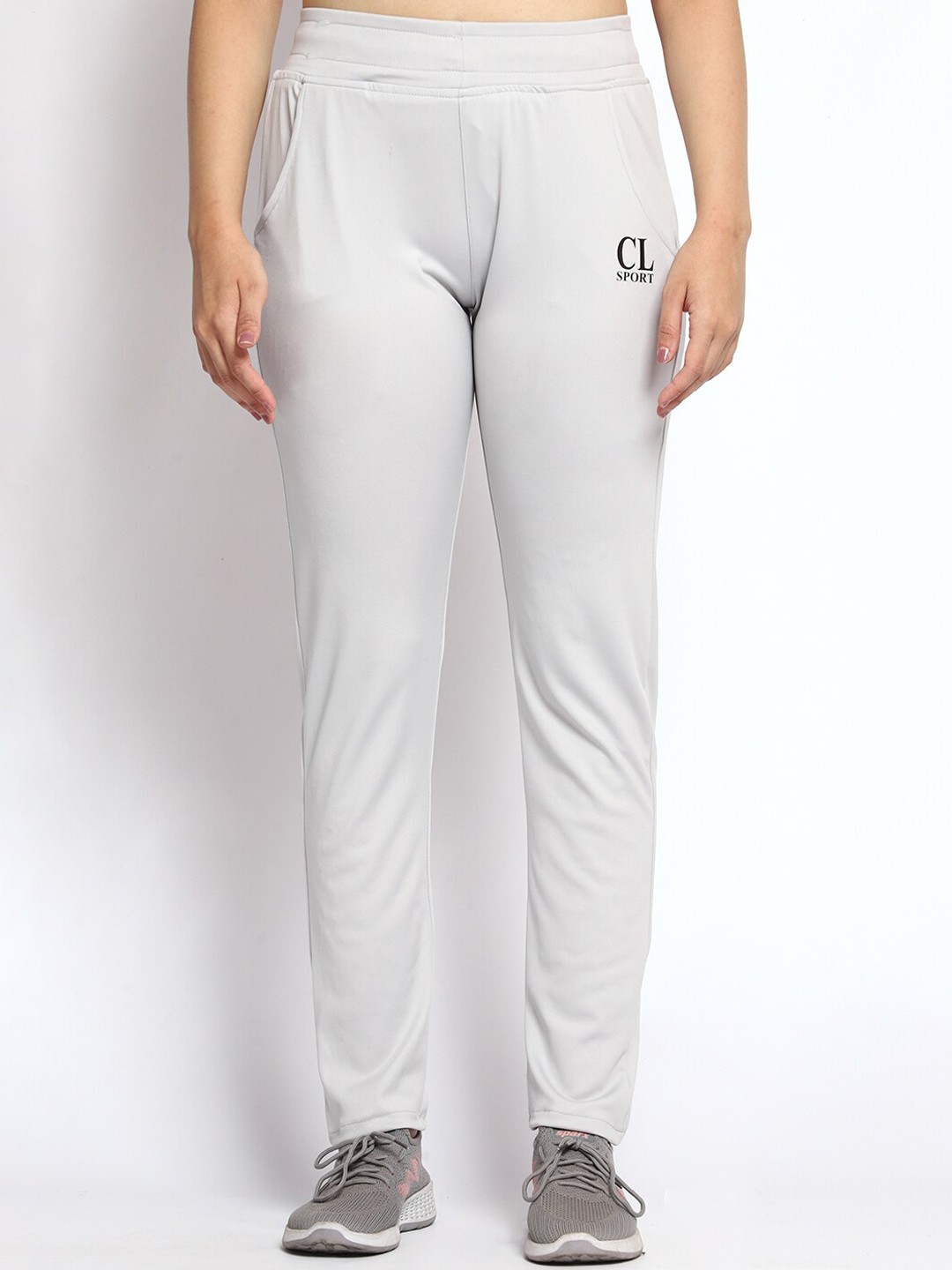 

CL SPORT Women Mid Rise Slim Fit Rapid-Dry Track Pants, Grey