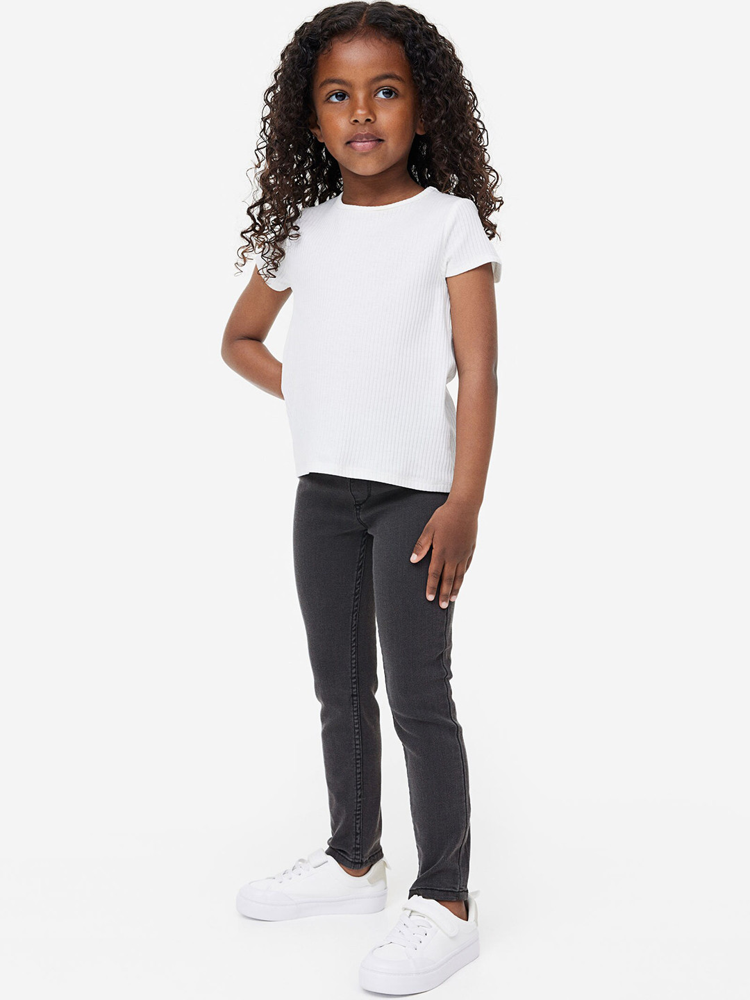 

H&M Girls Denim Jeggings, Charcoal