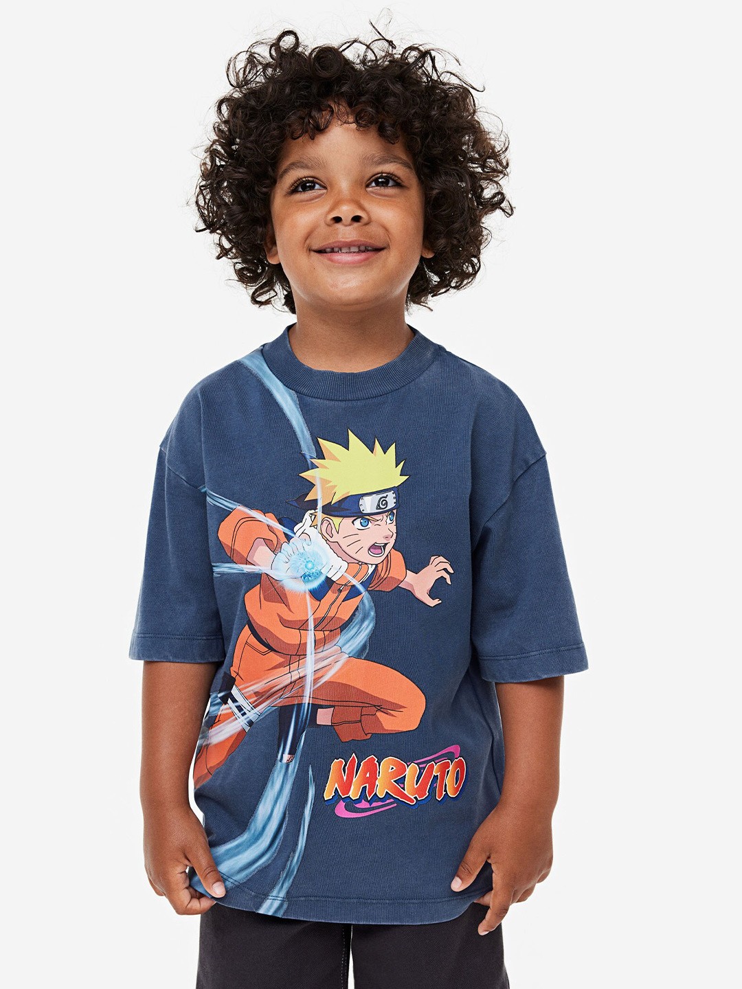

H&M Boys Oversized Printed T-shirt, Blue