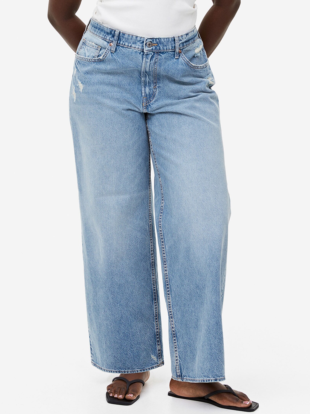 

H&M Women 90s Baggy Regular Jeans, Blue