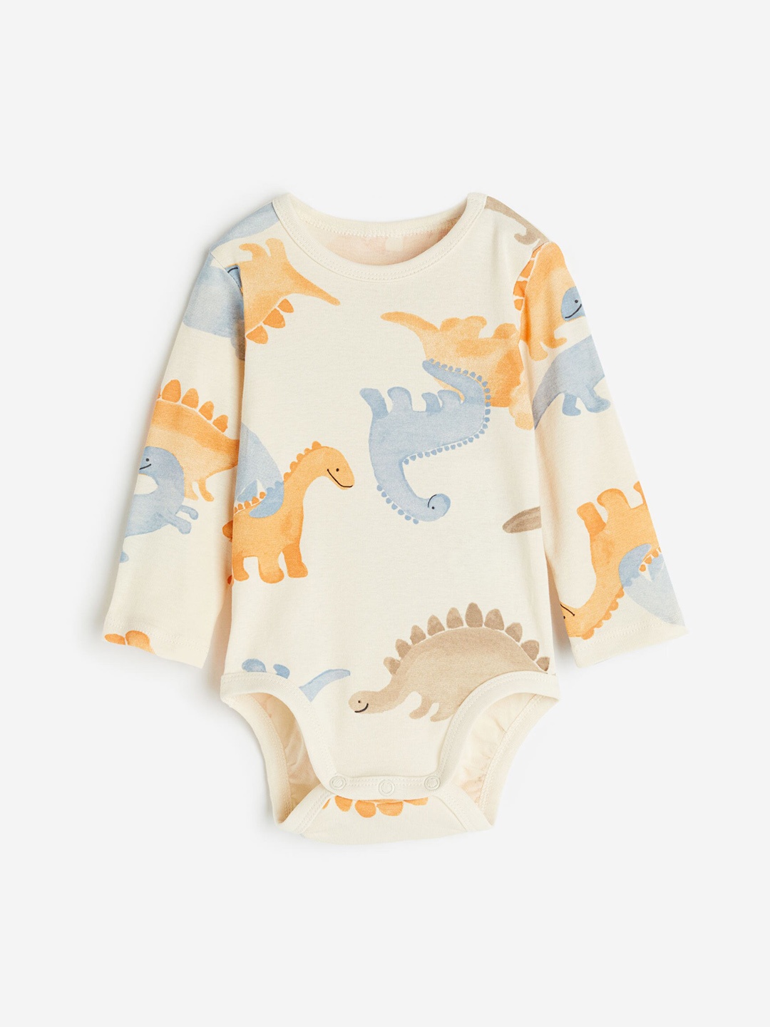 

H&M Boys Long-Sleeved Bodysuit, Beige