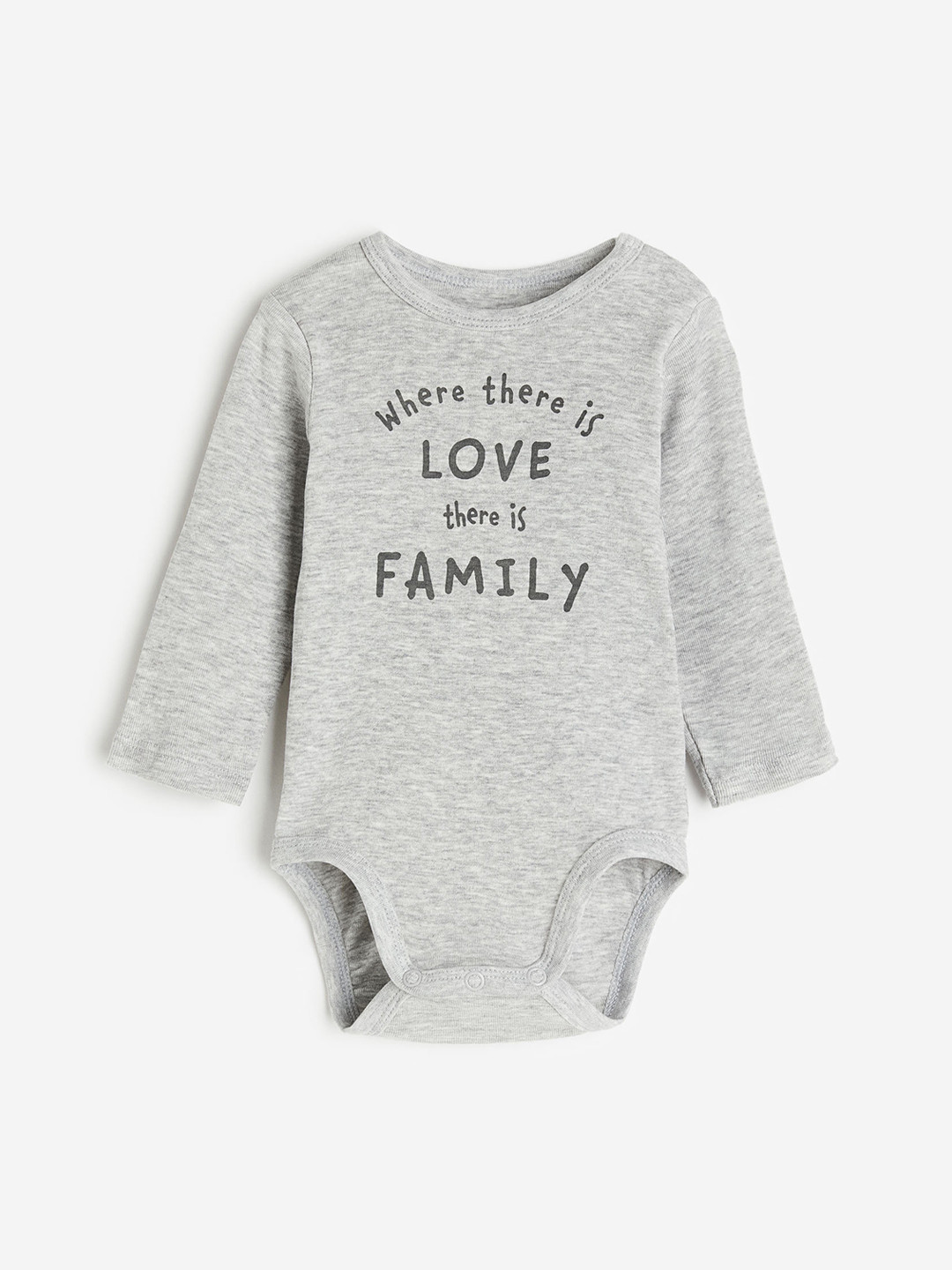 

H&M Boys Long-Sleeved Bodysuit, Grey