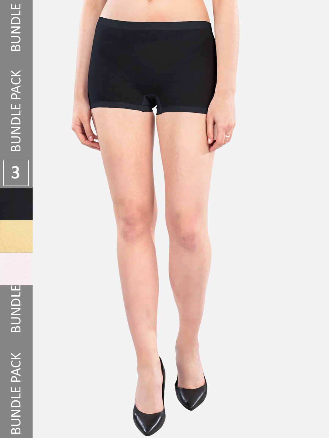 

indian flower Pack Of 3 Mid Rise Briefs With Antimicrobial, Black