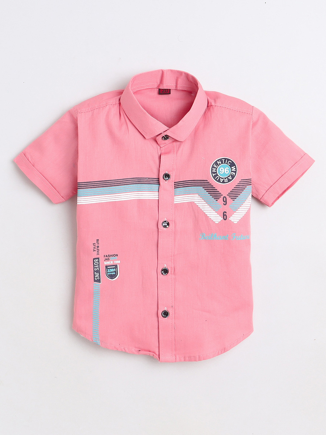 

BAESD Boys Printed Pure Cotton Shirt with Shorts, Pink