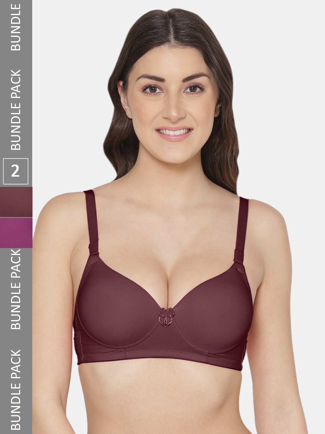 

Tweens Pack Of 2 Bra Medium Coverage Heavily Padded Push-Up Bra, Maroon