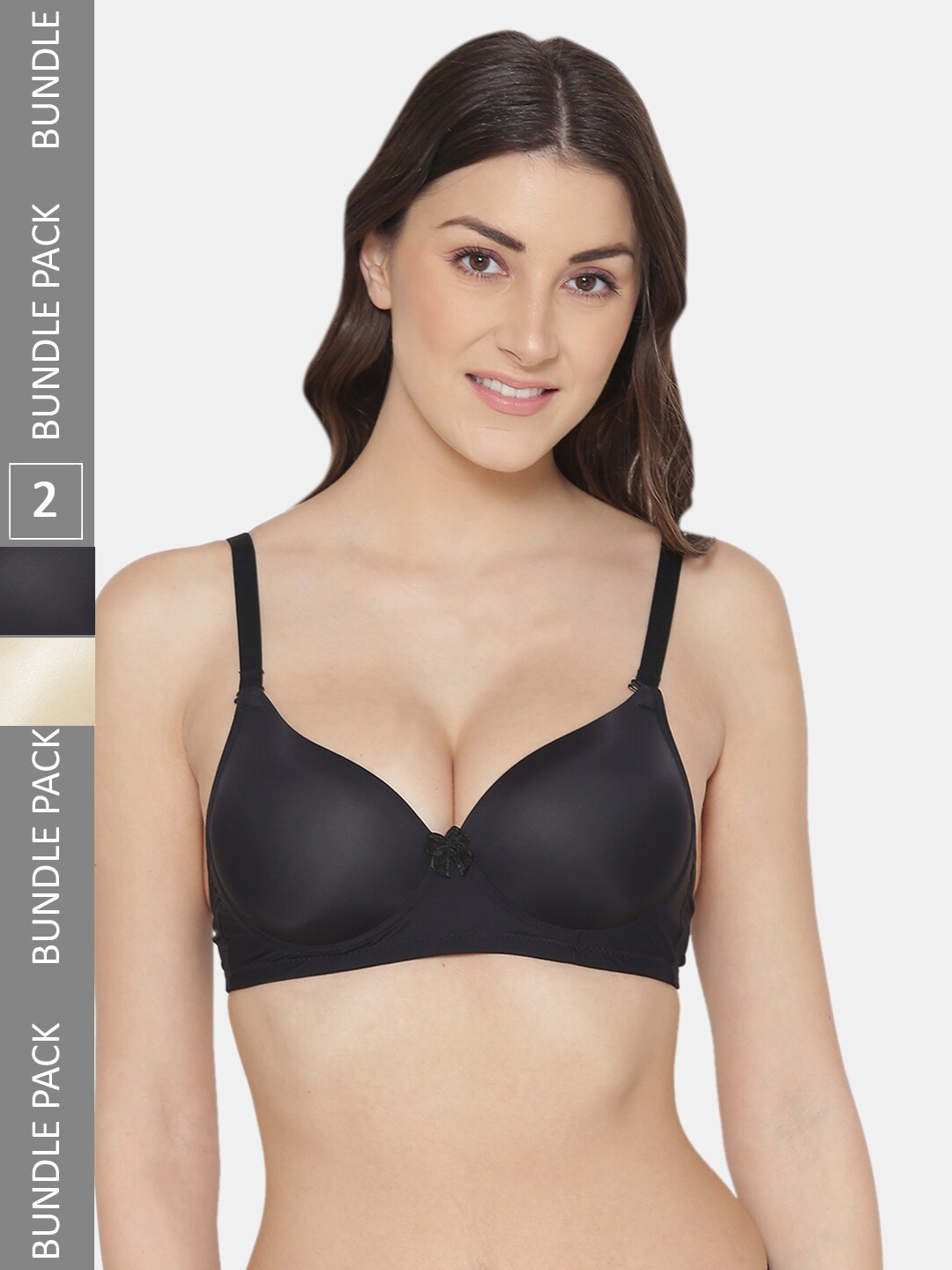 

Tweens Pack Of 2 Bra Medium Coverage Heavily Padded Push-Up Bra, Black