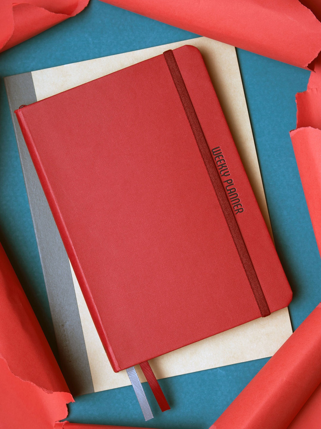 

Doodle Hardbound A5 Undated Weekly Planner, Red