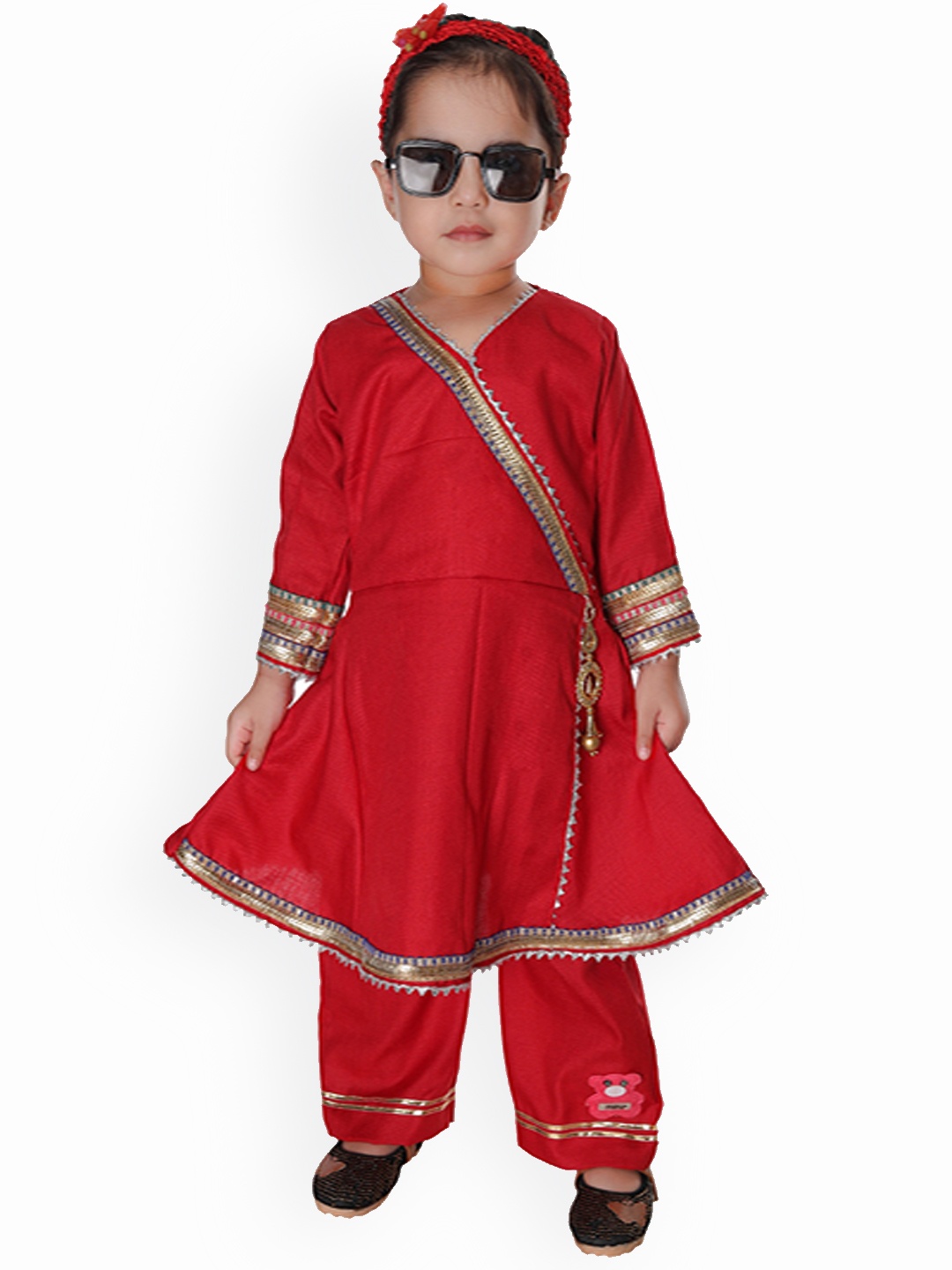 

BAESD A-Line Kurta With Trouser, Red