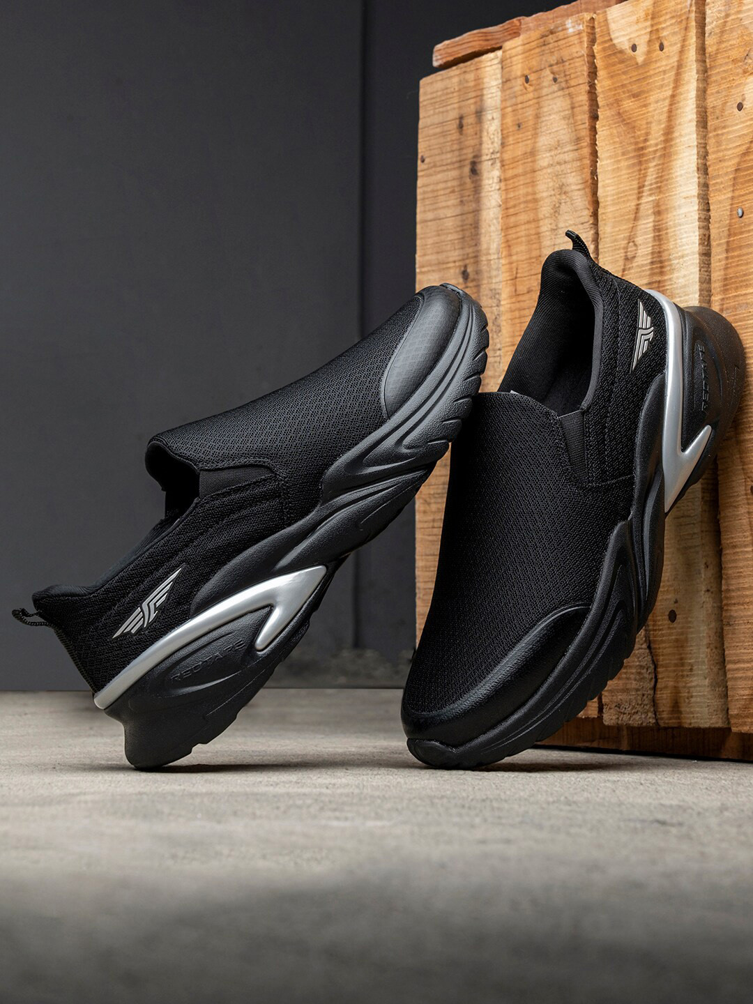 

Red Tape Men Slip- Resistance Mesh Walking Shoes, Black