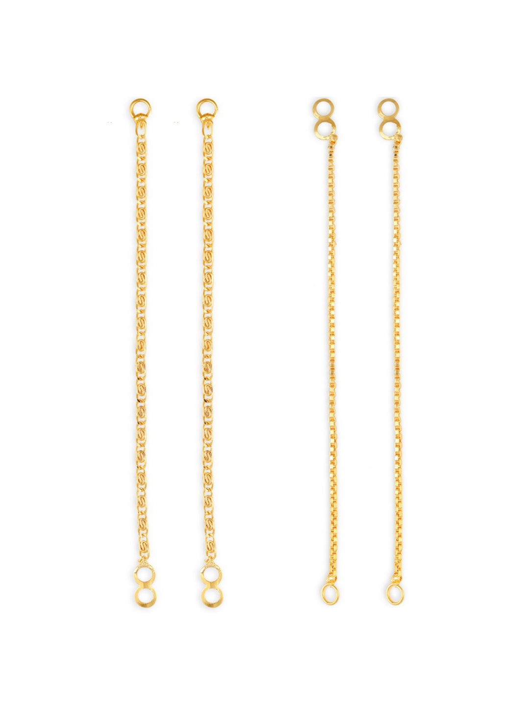 

Vighnaharta Set Of 2 Gold-Plated Ear Cuff Ear Chain