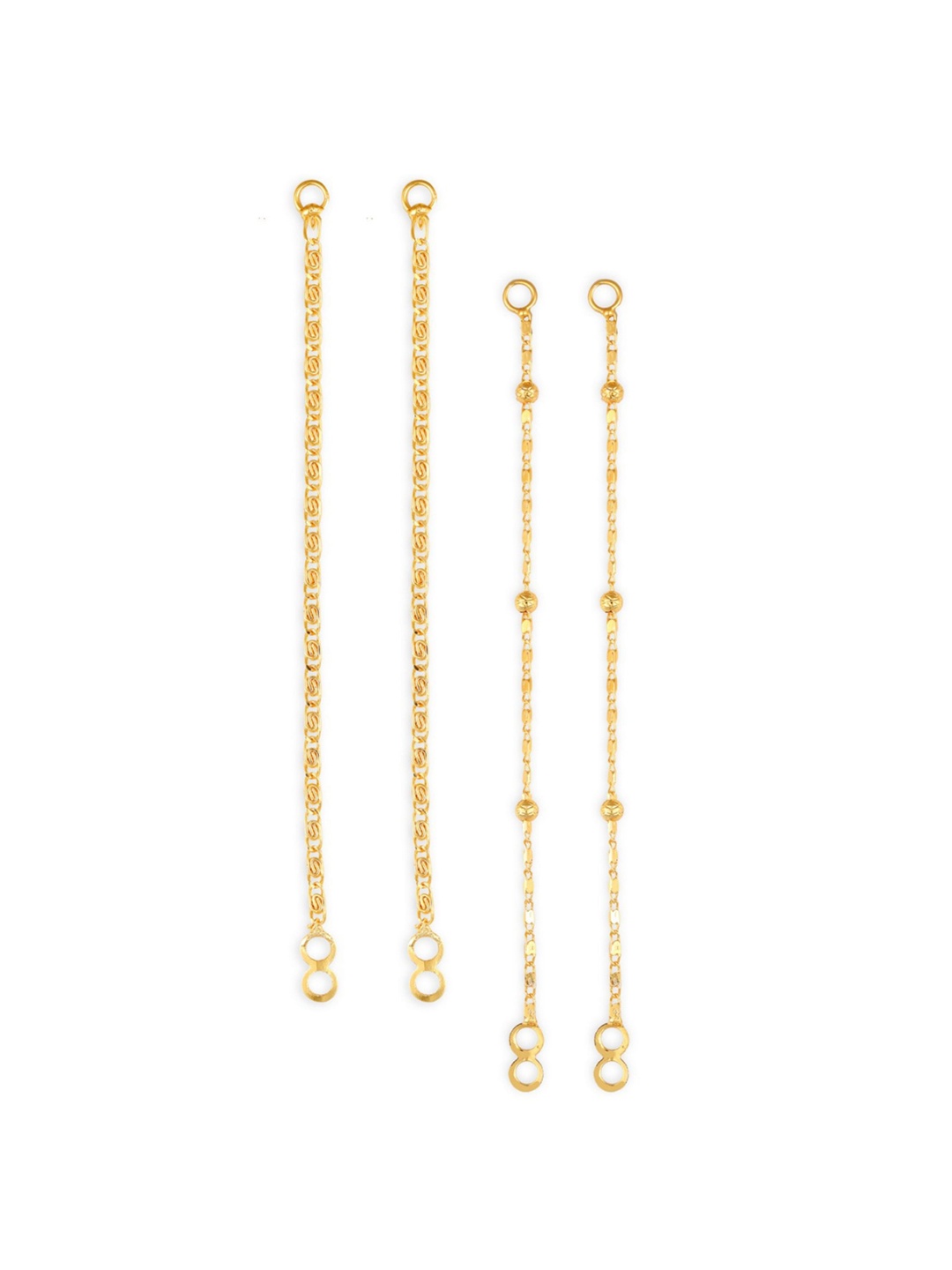 

Vighnaharta Set Of 2 Gold-Plated Ear Cuff Ear Chain