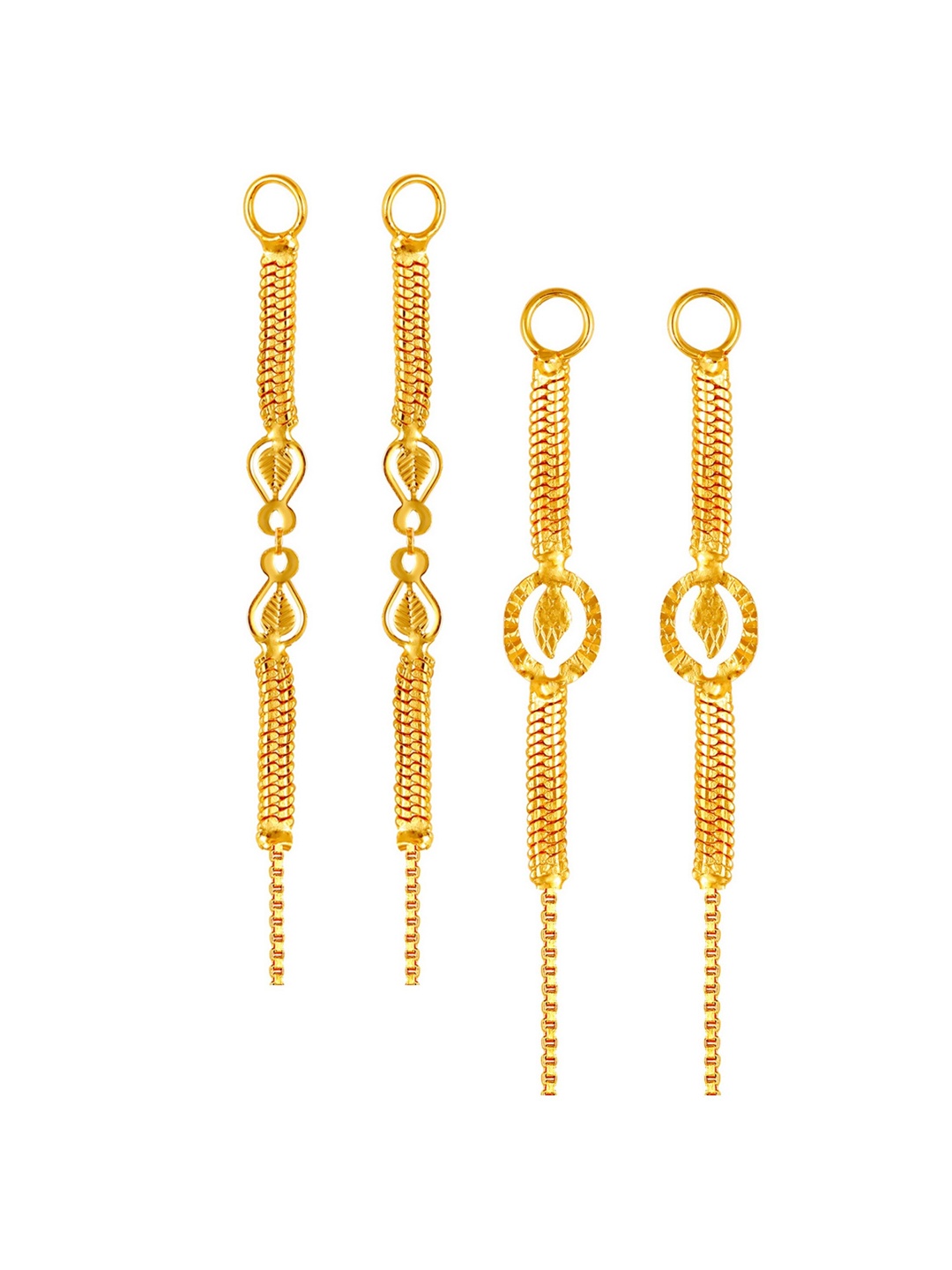 

Vighnaharta Set Of 2 Gold-Plated Floral Ear Chains