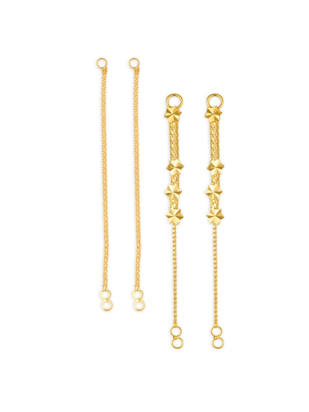 

Vighnaharta Set Of 2 Gold-Plated Floral Ear Chains