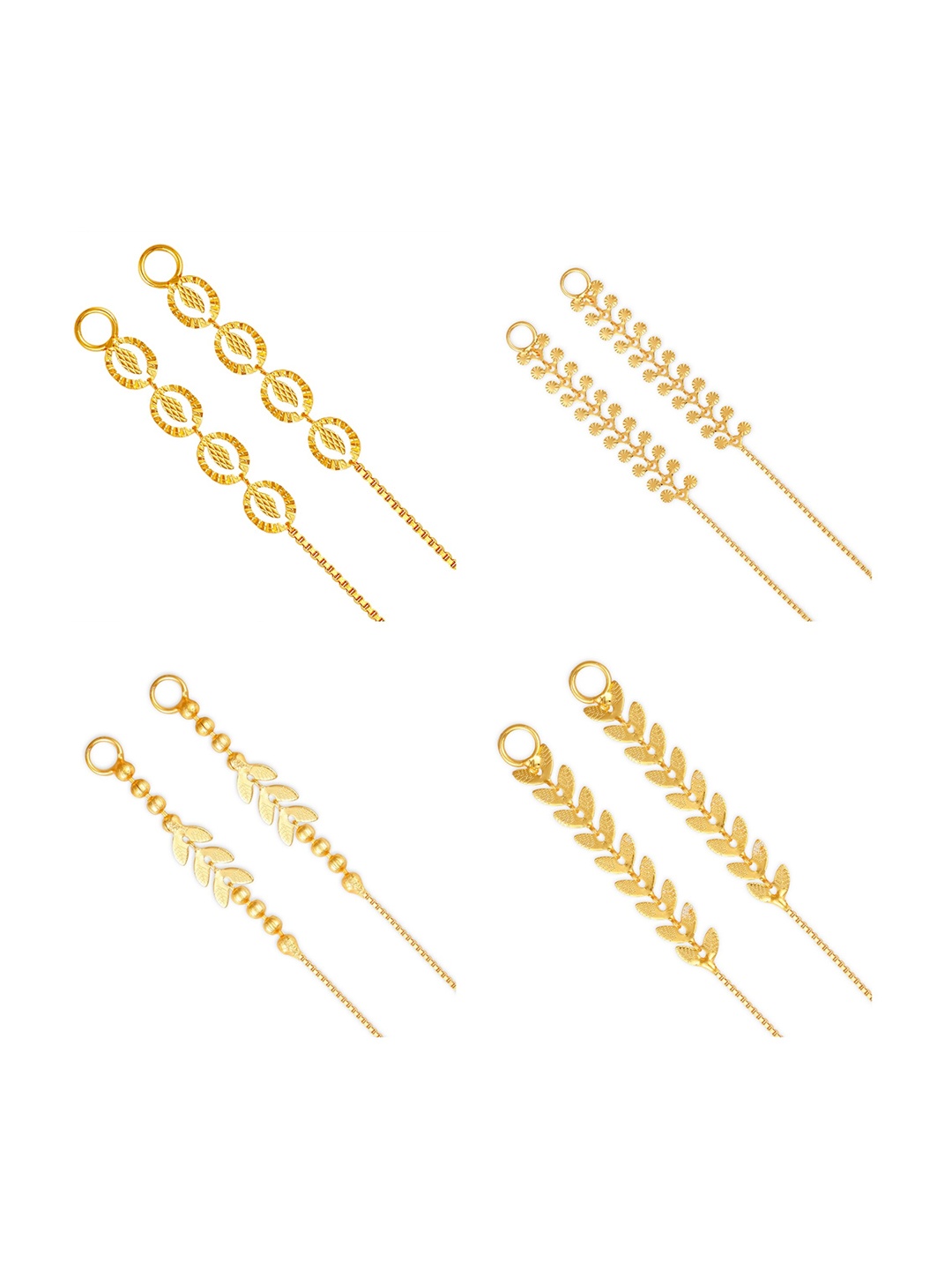 

Vighnaharta Set Of 4 Gold-Plated Ear Chains