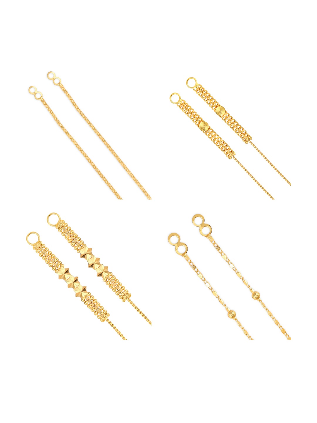 

Vighnaharta Set Of 4 Gold-Plated Ear Chains