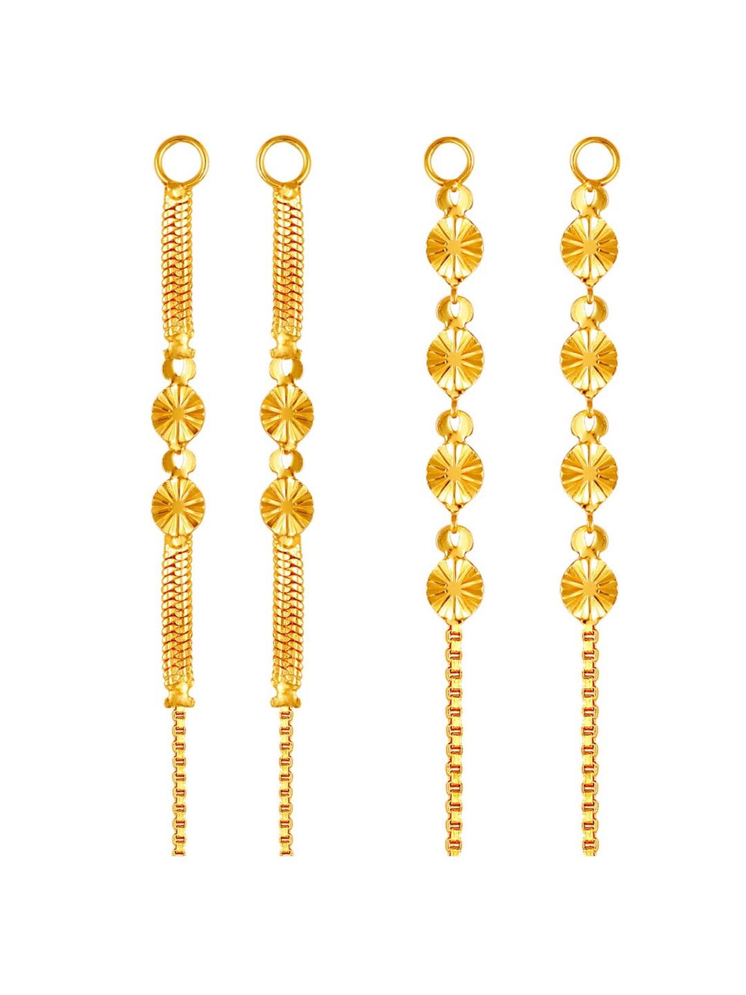 

Vighnaharta Set Of 2 Gold-Plated Floral Ear Cuff Earrings