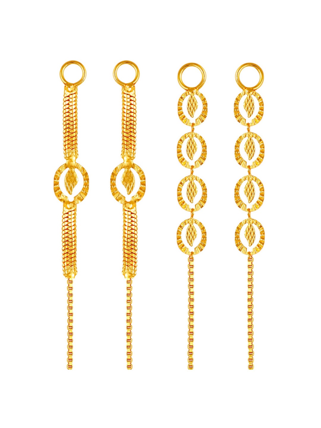 

Vighnaharta Set Of 2 Gold-Plated Floral Ear Cuff Earrings