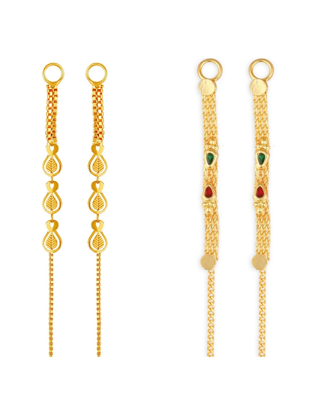 

Vighnaharta Set Of 2 Gold-Plated Geometric Drop Earrings