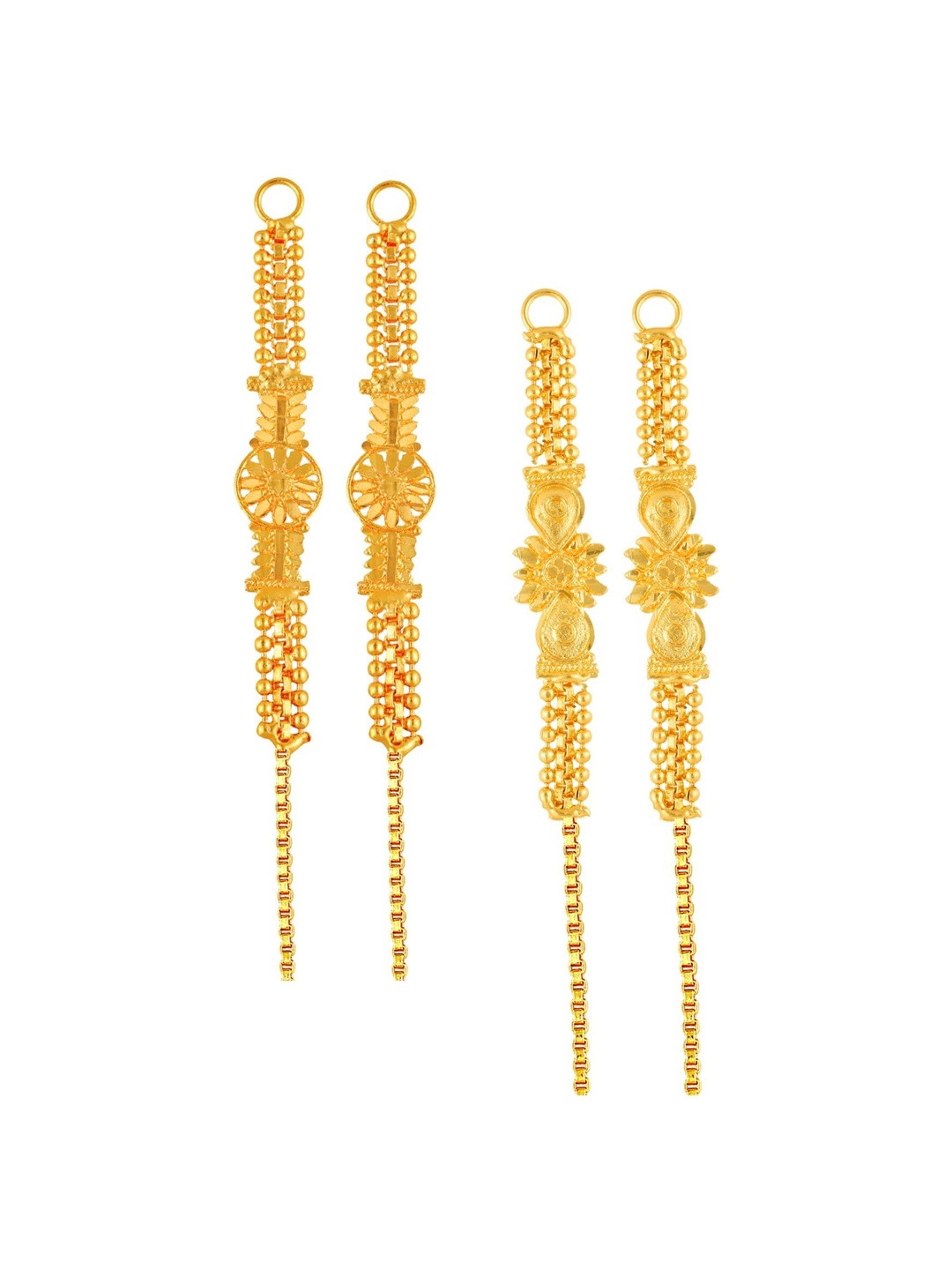 

Vighnaharta Gold-Plated Geometric Drop Earrings